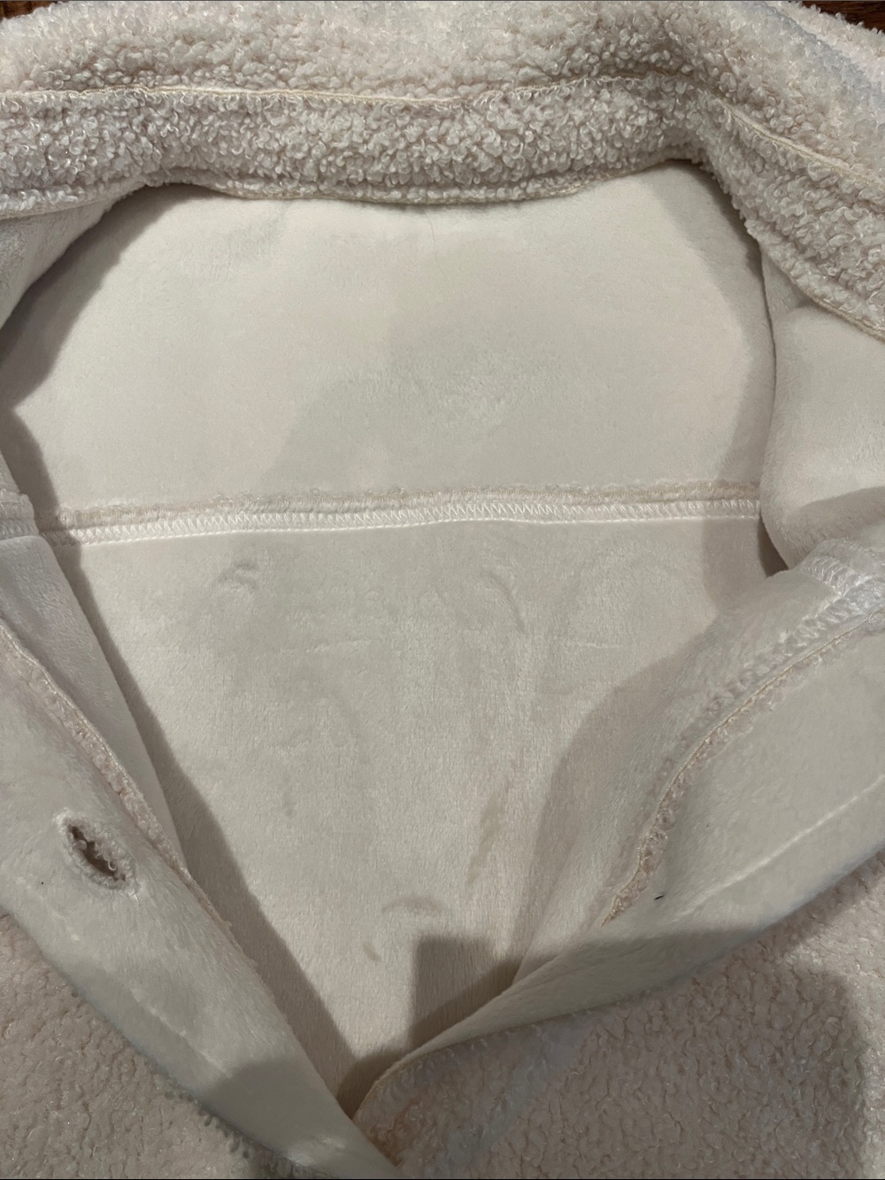 Cream Button-Front Sherpa Jacket - Picture 3 of 4